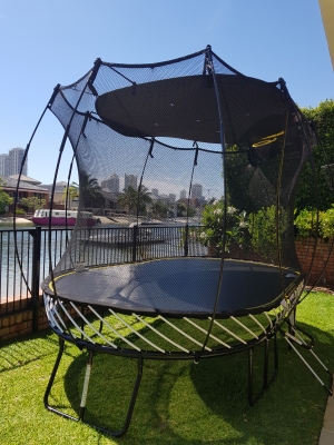 Franchise Owner Merv with a JUMPFlex Trampoline