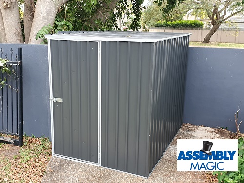 Small garden shed assembled by Assembly Magic. Logo in bottom right corner