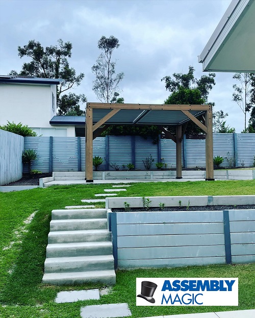 Gazebo assembled by Ben - Assembly Magic. Logo bottom right corner