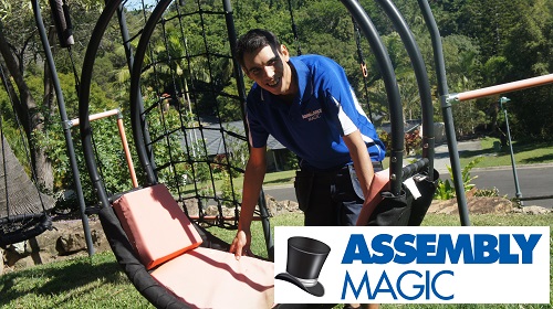 Technician with a Vuly Playground he assembled.