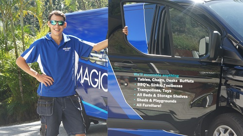 Technician - Shaun next to his Assembly Magic van