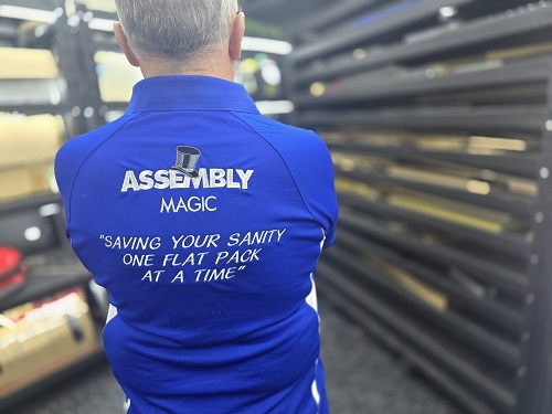 Shelving assembled by technician - Shaun