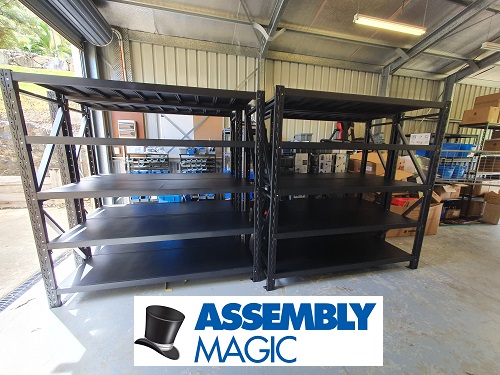 Shelving units assembled by Assembly Magic in Victoria Point