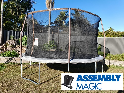 Large trampoline assembled by Shaun from Assembly Magic.