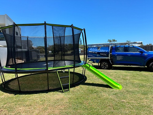 Trampoline assembled by Ben - Assembly Magic in Ormiston.