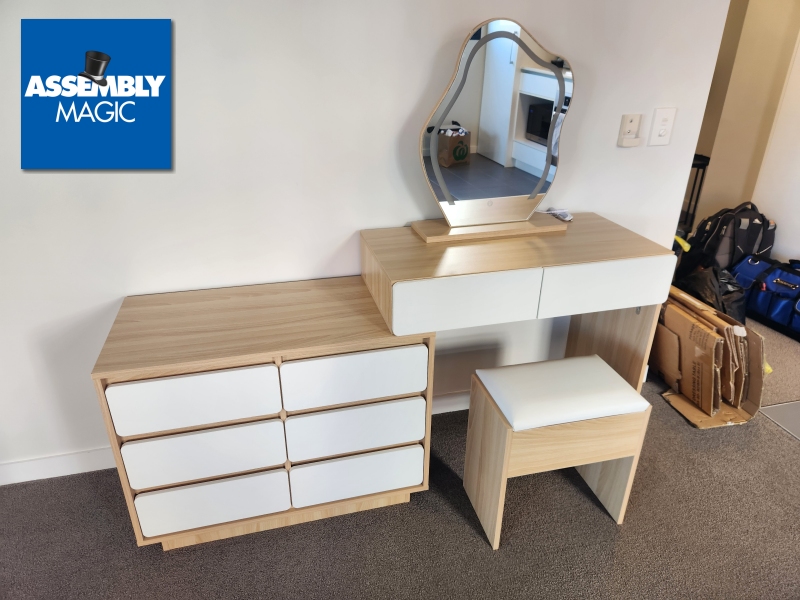 Dressing Table with Assembly Magic Logo top right hand corner