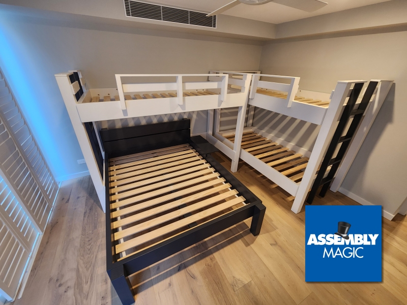 Triple Bunk Beds with Assembly Magic Logo
