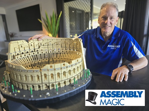 Technician with a freshly build Lego he assembled